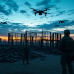 Imagen relacionada con ataque de drones Rusia Ucrania