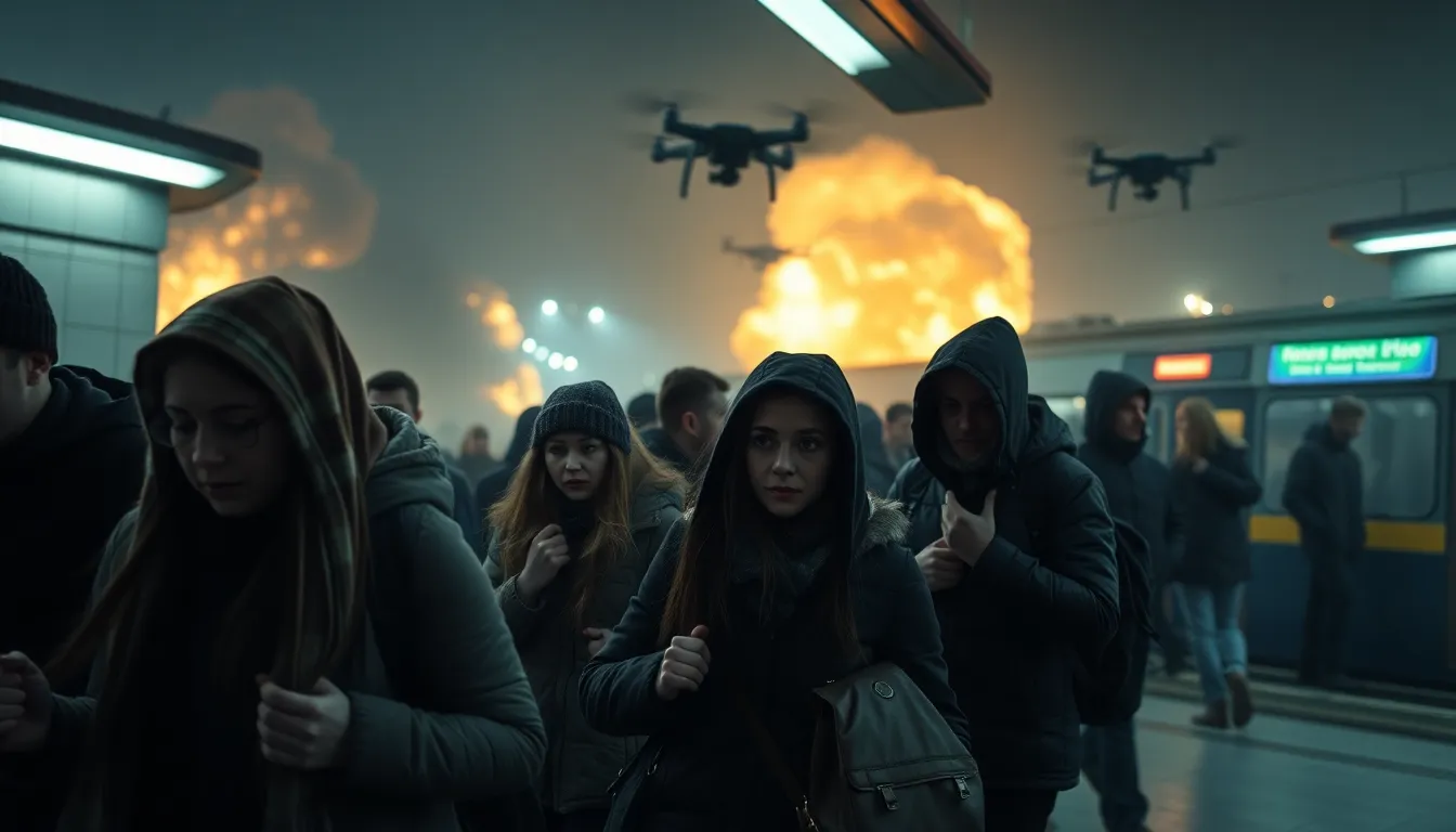 Imagen relacionada con ataques de drones en Kiev