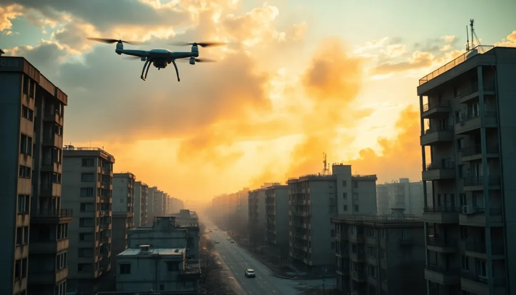 Imagen relacionada con ataques con drones en Ucrania