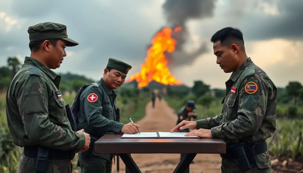 Imagen relacionada con acuerdo de alto el fuego Tailandia Camboya