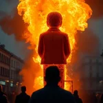 Imagen relacionada con quema del Judas El Burgo Málaga